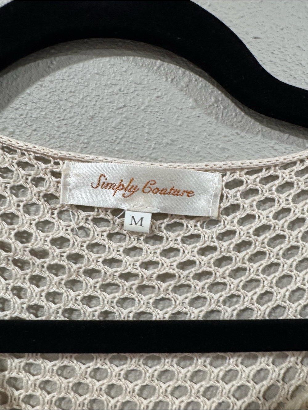 Simply Couture Open-Knit Cream Sweater Top - Picture 4 of 7